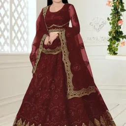 F Plus Fashion Girls Semi-Stitched Lehenga & Unstitched Blouse Net-image-79