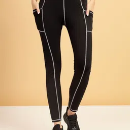 KRONMENINEN Striped Skinny Fit Ankle-Length Gym Tights-picture-17