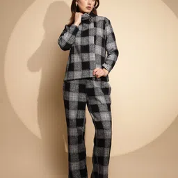 Global Republic Checked High Neck Sweatshirt With Trouser-24