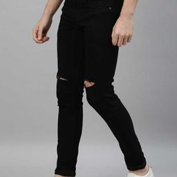 LINARIA Men Classic Cotton Slim Fit Slash Knee Jeans-image-69