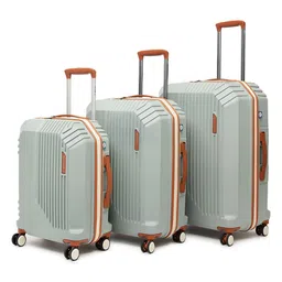 uppercase Set Of 3 Vector Textured Hard-Sided Trolley Bags-image-7