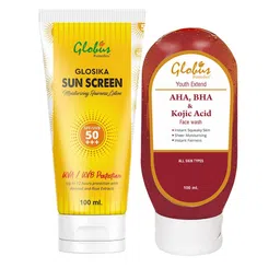 Globus naturals Summer Sizzle Glosika Sunscreen Lotion SPF 50++ & AHA BHA Face Wash-100ml-10