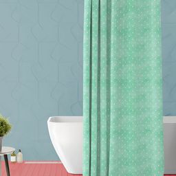 ArtzFolio Green & Yellow Geometric Printed Waterproof Shower Curtain-16
