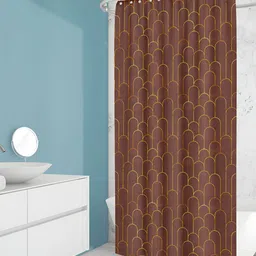 ArtzFolio Brown Printed Waterproof Shower Curtain-image-68
