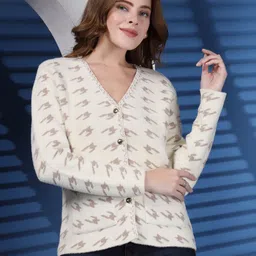 Juelle Women Printed Woollen Cardigan-image-50
