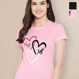 Metronaut Women Typography 3 Printed Applique T-shirt-image-95