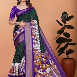 VS MALL Green Art Silk Sarees-picture-21
