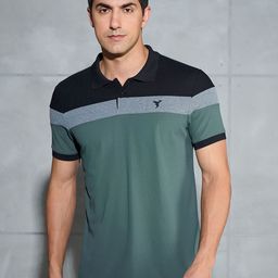 Technosport Men Colourblocked Slim Fit Polo Sports T-shirt with Matpiq-image-51