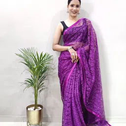HI FI NX Floral Net Saree image 5