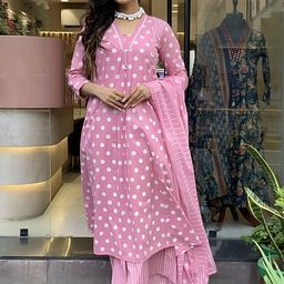 Anouk Rustic Women Geometric V-Neck Printed Regular Kurta with Palazzos & Dupatta-picture-25