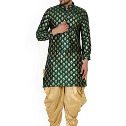 VEERA PARIDHAAN Ethnic Motifs Art Silk Thread Work Mandarin Collar Straight Kurta-image-78