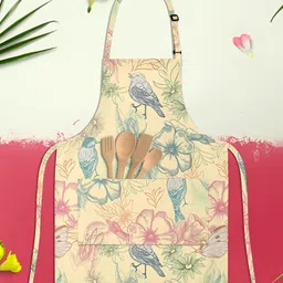 ArtzFolio Yellow & Pink Printed Cotton Aprons-34
