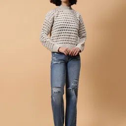Fashion Gaiia Women Pullover Cutwork Sweaters-image-50