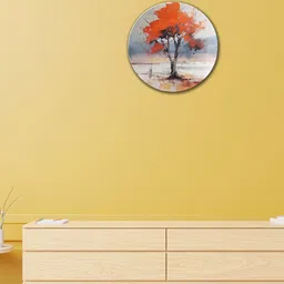 THE QUIRKY HOME Grey & Red A Fiery Tree Printed Ceramic Wall Plate-image-18
