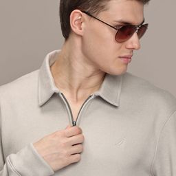 Nautica Men Shirt Collar Pullover Sweatshirt-image-68