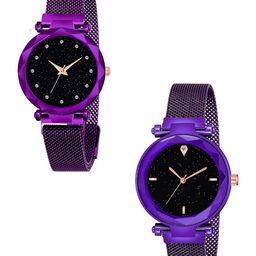 Gopal Shopcart Unisex Pack of 2 Embellished Round Button Regular Analogue Watches-GR_379-image-59