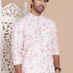 Anouk Men Floral Printed Regular Sequinned Kurta with Pyjamas image 1