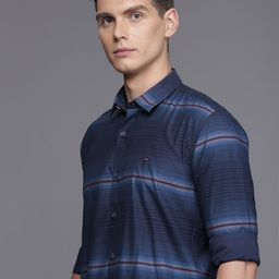 Louis Philippe Sport Super Slim Fit Striped Casual Shirt-image-40