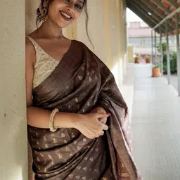 CANBIA Woven Design Zari Silk Blend Banarasi Saree-image-71