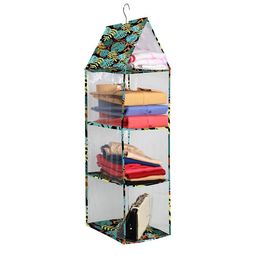 prettykrafts Green & Black Printed 3 Blocks Reusable Multi-Utility Organisers-32