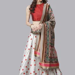 Kaizen TEXO FAB Floral Printed Semi-Stitched Lehenga & Unstitched Blouse With Dupatta-image-97