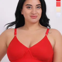 Fabme Pack Of 4 Solid Full Coverage Bra-image-73