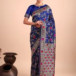 AMK FASHION Woven Design Zari Art Silk Kanjeevaram Saree-picture-55