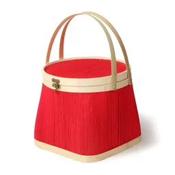 HABERE INDIA Red Reusable Multi-Utility Bamboo Organiser image 4