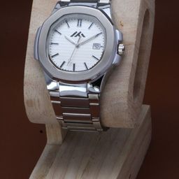 VIRAKTI Men Brass Embellished Dial & Stainless Steel Bracelet Style Straps Analogue Watch-image-93