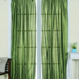 Soumya Green Set of 2 Sheer Long Door Curtain-27