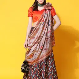 Kaizen TEXO FAB Floral Printed Semi-Stitched Lehenga & Unstitched Blouse With Dupatta-picture-55