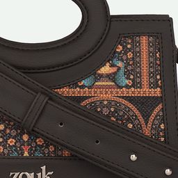 ZOUK Peacock Motif Printed Structured Sling Bag image 3