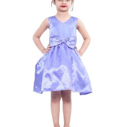 Wish little Girls Lavender Satin A-Line V Neck Sleeveless Dress-image-19