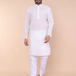 W & G Men Regular Pure Cotton Kurta with Churidar-picture-16