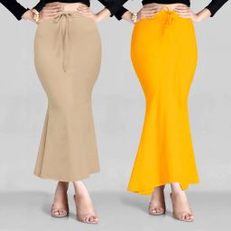 Flybird Fashion Chiku+Yelllow Peticote Lycra Blend Petticoat-image-41