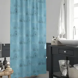 ArtzFolio Blue & Black Printed Waterproof Shower Curtains-13