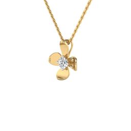 SHINE ETERNAL 14K Gold Lab Grown Petal Inspired Diamond Pendant-0.9g-picture-32