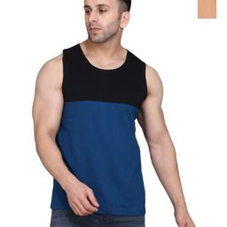 WOOSTRO Men Pack Of 2 Colourblocked Round Neck Cotton Slim Fit T-shirts-picture-49