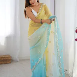 Anouk Embellished Beads and Stones Pure Chiffon Designer Saree-30
