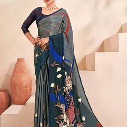 JIVORA Floral Poly Crepe Saree-picture-12