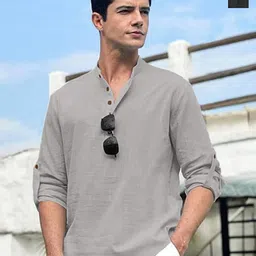 Yugnik Men Pack Of 2 Mandarin Collar Cotton Kurta-picture-32
