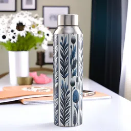 UMAI Steel & Blue Single Stainless Steel Printed Water Bottle-14