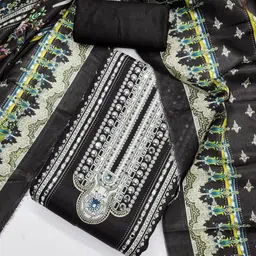 HE VAHLA Ethnic Motifs Printed Beads And Stones Unstitched Dress Material-picture-18