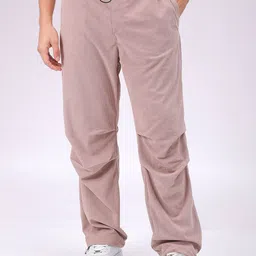 The Indian Garage Co Men Textured Tapered Fit Joggers Casual Trousers-image-59
