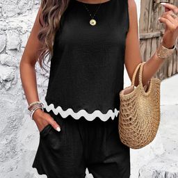 Outzidr Sleeveless Top & Shorts Co-Ord Set-image-0