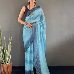 DIVASTRI Tie and Dye Dyed Pure Georgette Ready to Wear Leheriya Saree-14