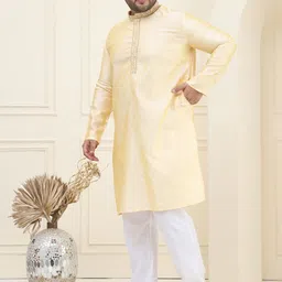 SOJANYA PLUS Men Regular Kurta with Pyjamas image 4