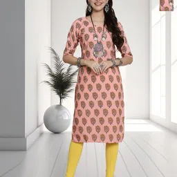 HERE&NOW Selection Of 2 Ethnic Motifs Printed Round Neck Straight Kurta-image-80