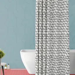 ArtzFolio Black & White Printed Waterproof Shower Curtain-9