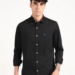Blu MNKY Spread Collar Long Sleeves Smart Slim Fit Shirt-image-43